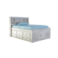 Birch Lane™ Ornette Solid Wood Bed with Bookcase and 12 Drawers