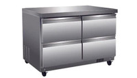 Undercounter Double Door 48 Refrigerated Work Table With 4 Drawers