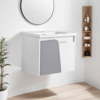 Ebern Designs 24" Wall-Mounted Bathroom Vanity With Basin, Ideal for Small Spaces