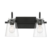 Trent Austin Design Lampert 2-Light Dimmable Matte Black Vanity Light
