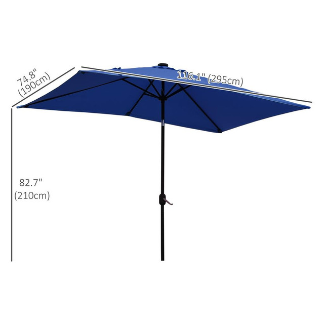 Patio Umbrella 9.7' L x 6.2' W x 8.4' H Blue in Patio & Garden Furniture - Image 3