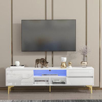 Mercer41 Modern TV Stand With LED Remote Control Light