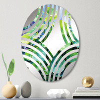 Design Art Green Realistic Charm I - Baptist Fan Decorative Mirror|Oval