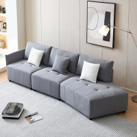 Ebern Designs 120'' Modular Sectional Sofa Couch, Button Tufted Seat Cushion for Living room