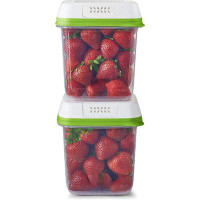 Prep & Savour Produce Saver Containers For Refrigerator With Lids For Food Storage, Dishwasher Safe