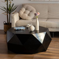 Wenty 38.58"Three-Dimensional Embossed Pattern Design American Retro Style Coffee Table