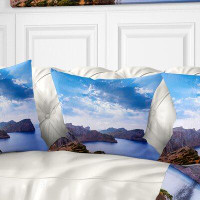 Made in Canada - East Urban Home Seascape Majorca Formentor Cape Rocks Pillow