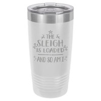 Susquehanna Glass The Sleigh Is Loaded White Insulated Tumbler & Lid