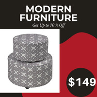 Round Printed Ottoman on Special Price !! Huge Sale on Furniture !!
