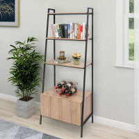 Latitude Run® 4-Tier Steel Ladder Bookcase With Cabinet