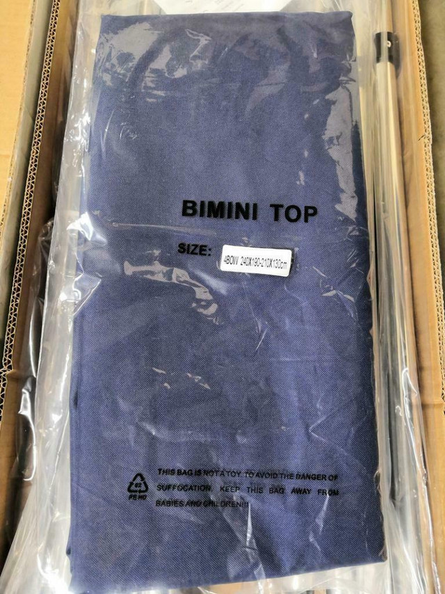 Pontoon Bmini Top Boat Cover 4 Bow 8ft.L 51H 75-82.5W Solution Dye Fabric/Canvas 600D Navy Blue Marine Awning 300500 in Other Business & Industrial in Toronto (GTA) - Image 3