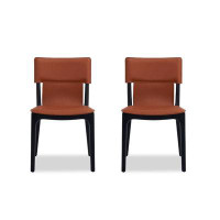 WONERD 32.68" Orange Solid back side Chair(Set of 2)