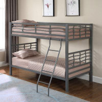 Isabelle & Max™ Fairfax Twin Over Twin Bunk Bed with Ladder Light Gunmetal