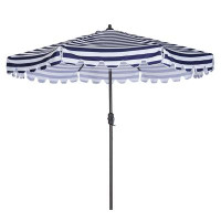 Latitude Run® Outdoor Patio Umbrella 9-Feet Flap Market Table Umbrella 8 Sturdy Ribs With Push Button Tilt And Crank