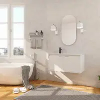 George Oliver 36" Bathroom Vanity With Sink, Floating Bathroom Vanity With Soft Close Door