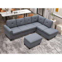 Ebern Designs Stumbaugh 3 - Piece Upholstered Corner Sectional