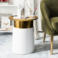 Everly Quinn Ambrus Top Drum End Table