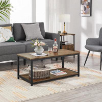 Better Homes & Gardens 39.5 Inch Coffee Table with Storage Shelf, 2-Tier Wood Cocktail Table Center Table