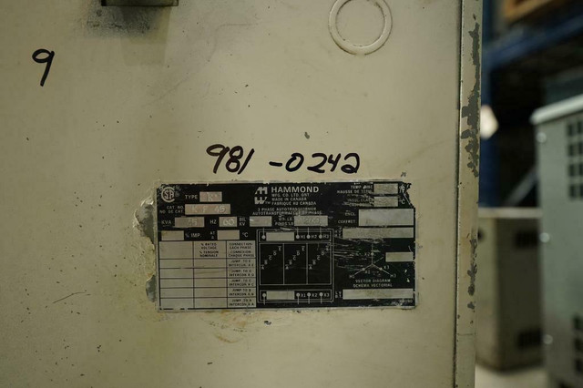 45 KVA - 480V to 240V 3 Phase Multi-Tap Auto-Transformer (981-0242) in Other Business & Industrial - Image 4