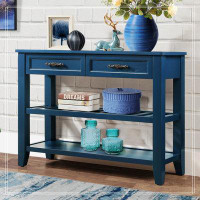 Wildon Home® Console Sofa Table With 2 Storage Drawers And 2 Tiers Shelves