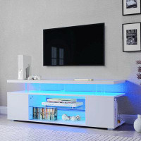 Ivy Bronx TV Stand For 70 Inch TV LED Gaming Entertainment Centre Media Storage Console Table With Large Side Cabinet Fo