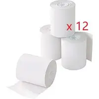 Thermal Paper Roll, 2 1/4 Inch x 75' Quality rolls for use on cash registers or debit machines,PACK OF 12 ROLLS