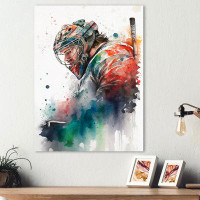 Red Barrel Studio Hockey Gardien pendant le match II - Peinture sur toile