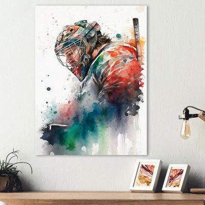Red Barrel Studio Hockey Gardien pendant le match II - Peinture sur toile in Painting & Paint Supplies in Québec