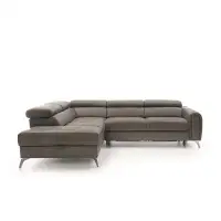 Noci Design Genuine Leather Left Hand Facing Modular Sofa & Chaise