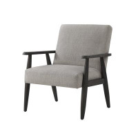 Lux Comfort 32.3x 30 x 27_30" Grey And Cream Linen Arm Chair