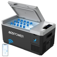 ACOPOWER ACOPOWER&LiONCooler Mini VX18 Portable Refrigerator, 19Qt Car Freezer with APP Control, -4 68 Portable Solar