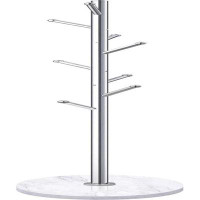 Latitude Run® Metal Coat Rack Stand with Natural Marble Base, Stainless Steel Freestanding Coat Tree Hanger