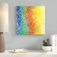 Ebern Designs 'Rainbow Sparkles Square' Acrylic Painting Print on Wrapped Canvas