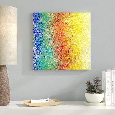 Ebern Designs 'Rainbow Sparkles Square' Acrylic Painting Print on Wrapped Canvas in Arts & Collectibles