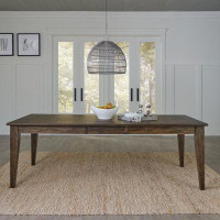 Winston Porter Parrilla 90" Extendable Rubberwood Solid Wood Dining Table