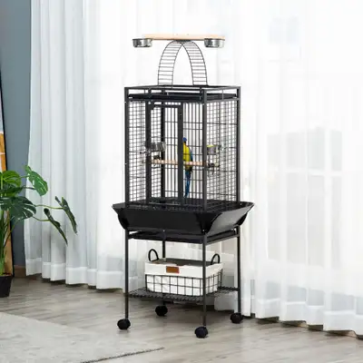 Parrot Cage 24.5" x 24.5" x 61.5" Gray