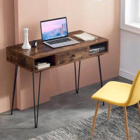 Loon Peak 59.06"Brown rectangular solid wood desk