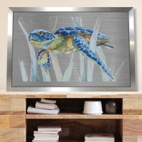 Picture Perfect International "Turtle In Seagrass II" Outdoor Art Print On Silver Aluminum