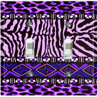 WorldAcc Metal Light Switch Plate Outlet Cover (Safari Pattern African Tribal Cheetah Leopard Purple   - Single Toggle)
