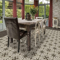 Quartetto encaustic-inspired tile in an 8 x 8 - This porcelain tile comes in eight colors ( Field &amp; Decorative )