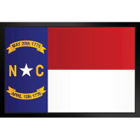 Poster Foundry North Carolina State Flag Black Wood Framed Poster 14X20
