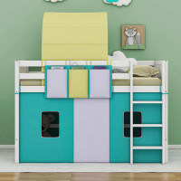 Cosmic Twin Size Loft Bed with Tent and Tower and Three Pockets
