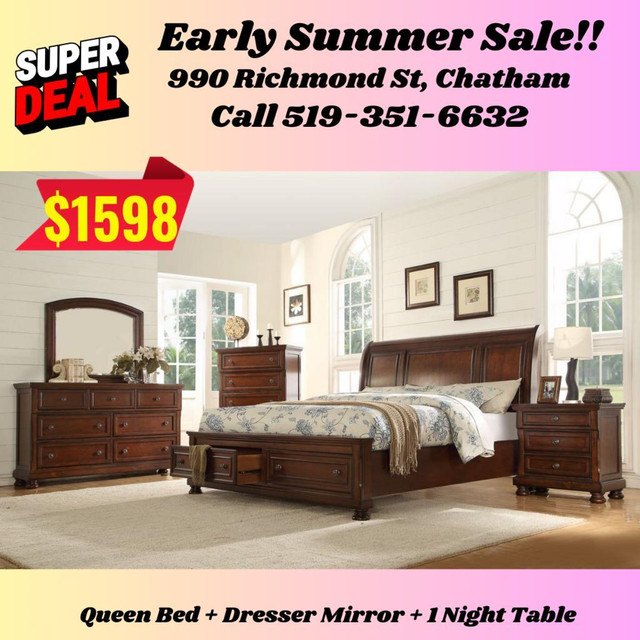 Lowest Prices on Wooden Bedroom Sets! Shop Now!! in Beds & Mattresses in Leamington