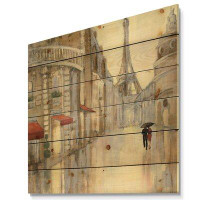 East Urban Home Love in Paris III - Romantic French Country Print on Natural Pine Wood
