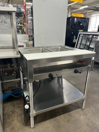 Steam Table,  34,  2 well, stainless steel* 90 Day warranty