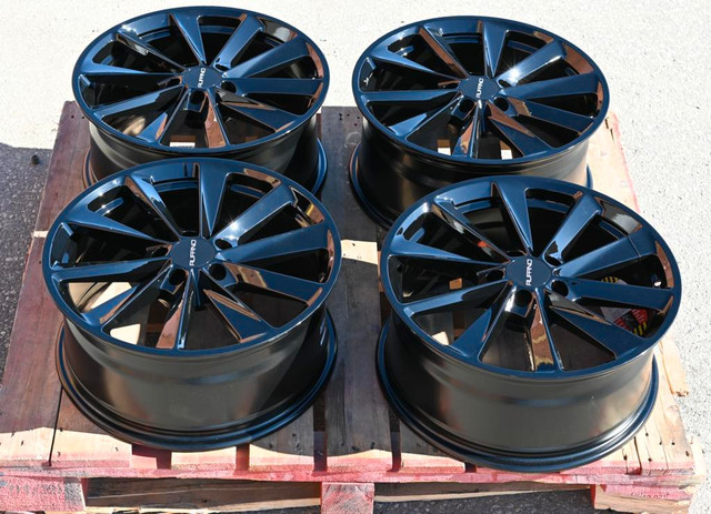 New (4pcs) 18inch Black Rim TESLA Model 3 ( 5x114.3 18x8 64.1) Rim for Civic Accord CRV MDX 2218  Call/Text 289 654 7494 in Tires & Rims in Toronto (GTA) - Image 4