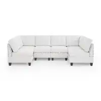 Latitude Run® U Shape Modular Sectional Modern Sofa,DIY Combination,Includes Four Single Chair And Two Corner Chenille