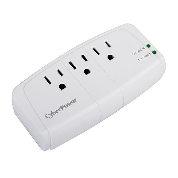 CyberPower Essential 3-Outlets Surge Suppressor Wall Tap Plug - 3 x NEMA 5-15R - 900J - 125V Input - CSB300W in General Electronics in Québec - Image 2