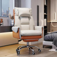 My Lux Decor Double Backrest Office Chair Rotatable Adjustable Computer Sofa Chair Retractable Foot Rest Design Bedroom