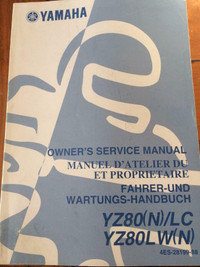 Yamaha YZ80(N)/LC YZ80LW Owners Service Manual